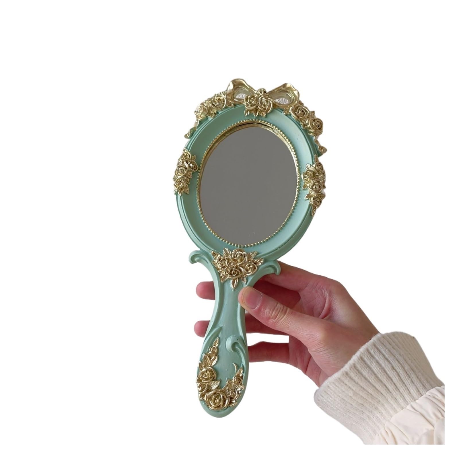 MEYTXOA Makeup Mirror Retro Handheld Vanity Makeup Mirror