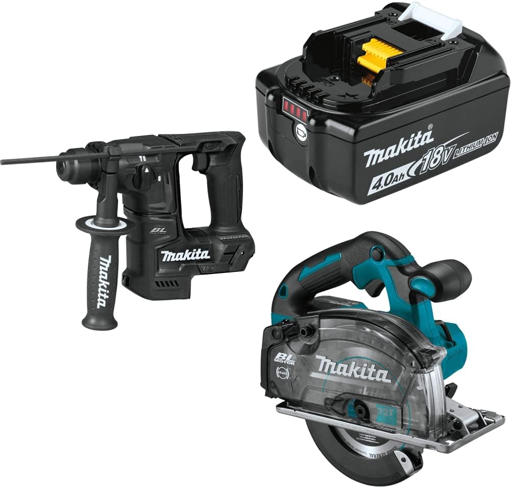Makita XRH06ZB 18V LXT Brushless Cordless 11/16" Rotary Hammer, XSC04Z 18V LXT