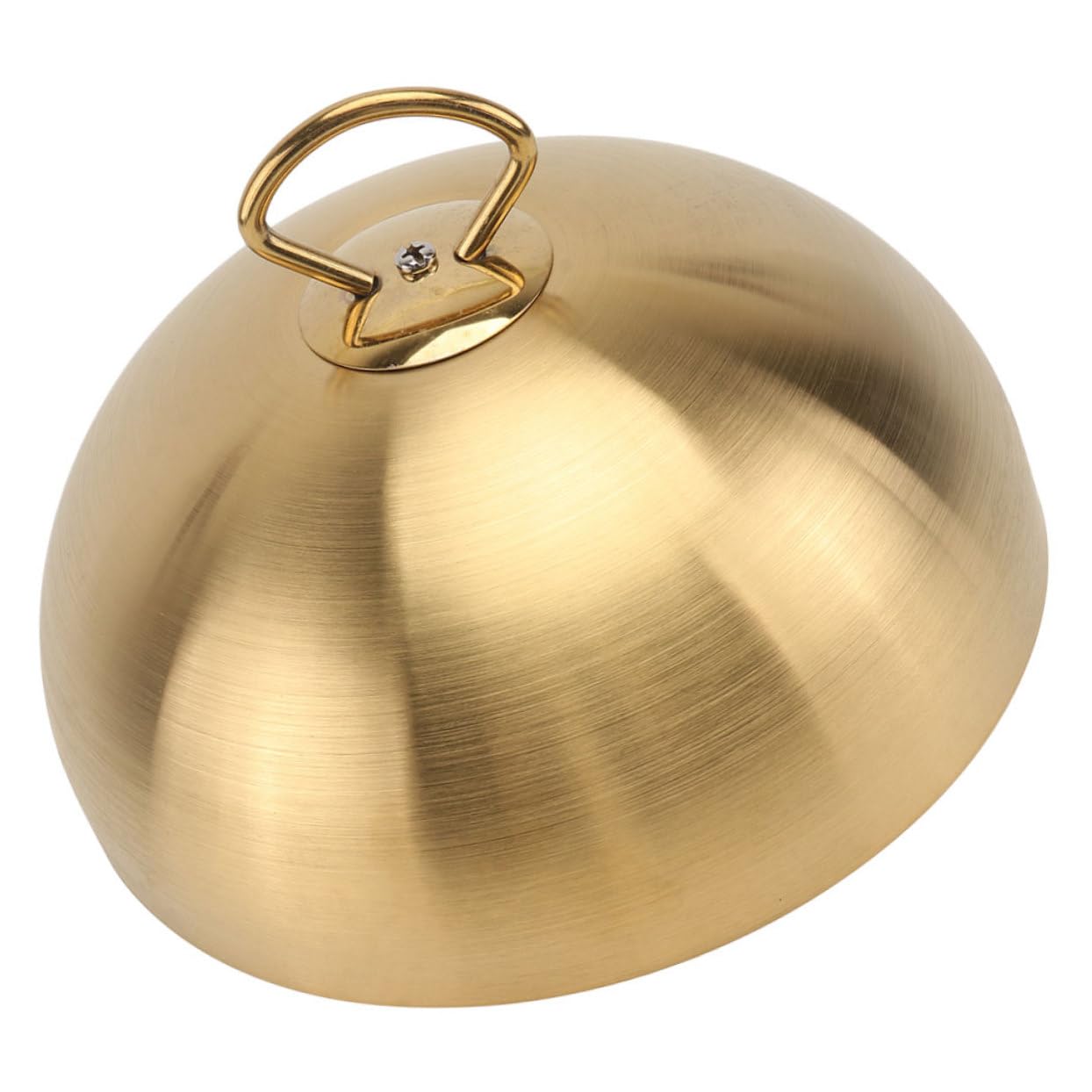 TOYANDONA Stainless Steel Food Dome Cover - 22.5cm Thickened Steak Cloche for Home & Restaurant Use, Rust-Resistant Plate Lid with Handle - Perfect for Buffet, Dinner & Food Preservation (Golden)