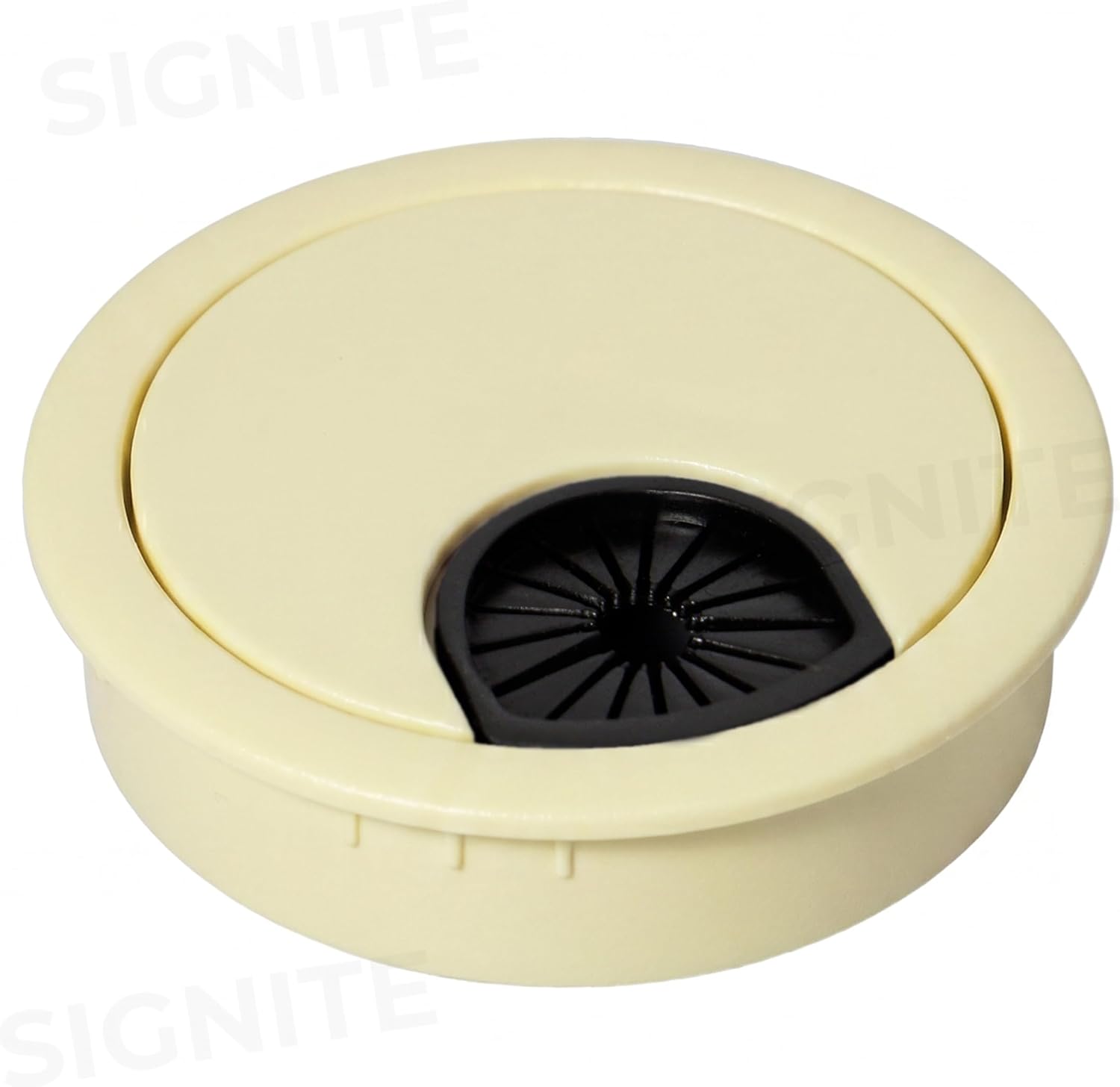 Signite 5 Pcs Plastic Desk Cable Grommet 2-1/2" – Durable Desk Hole Cover for Wire Management, Desks Cord Grommet for Workstations, Tables, Countertops 60mm Hole Cover for Home/Office - (Ivory)