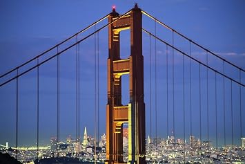 Posterazzi California San Francisco Golden Gate Bridge From Marin County Hillside. Poster Print, 17 x 11