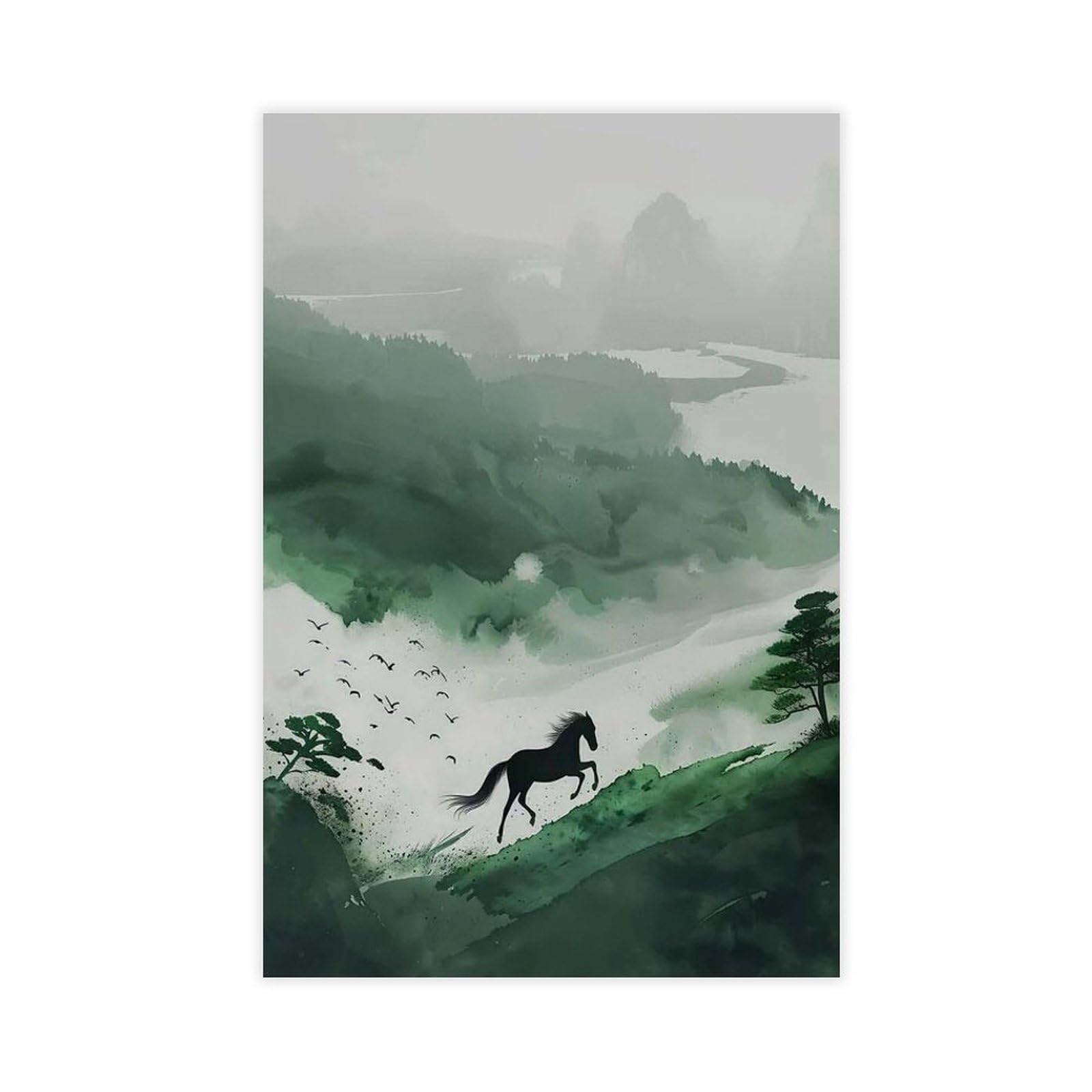 Poster cheval 40x60 cm pour décoration de chambre et bureau - 8