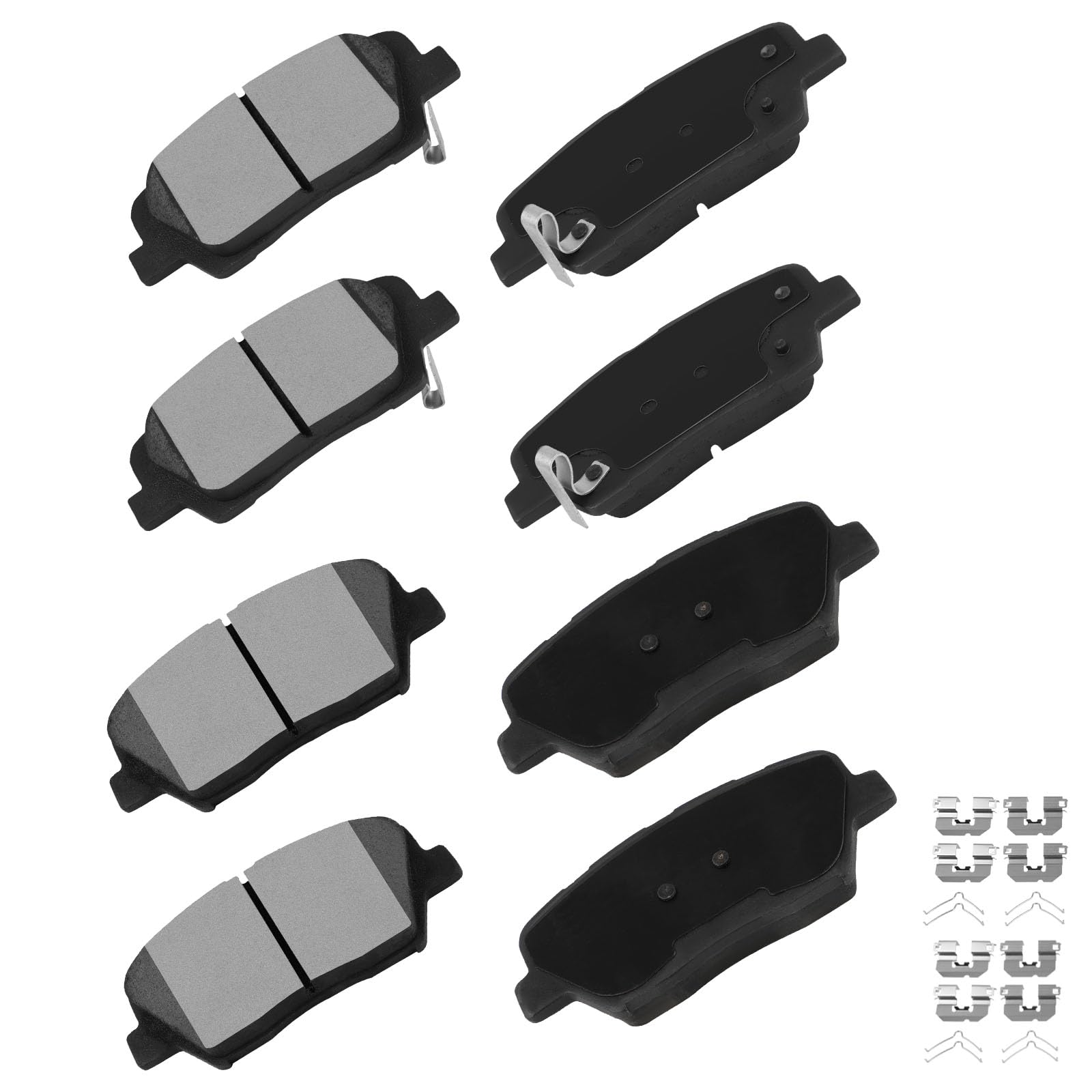 cciyu D1916 D1815 Brake Pads w/Hardware Front Rear Disc Brake Pad Set