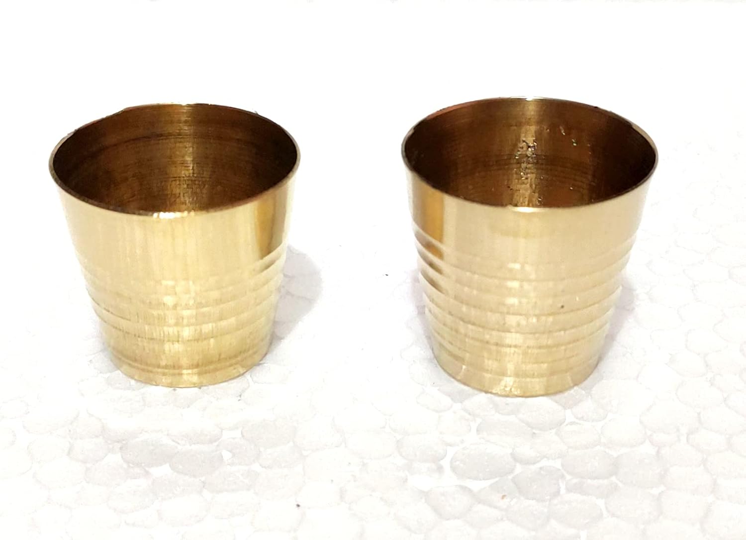 2 Inch Approx Golden Brass Glassy Set (Pack of 2, Units Small) Cup for Traditional Serving of Tea and Coffee Items, Drinkware, Madrasi Set
