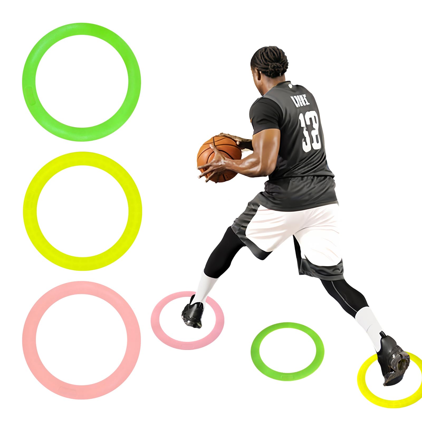 bibahala Colorful Anti Slip Safety Agile Ring Speed Ring 3 PCs Speed and Agility Training Equipment Basketball Training Equipment Sports Agility
