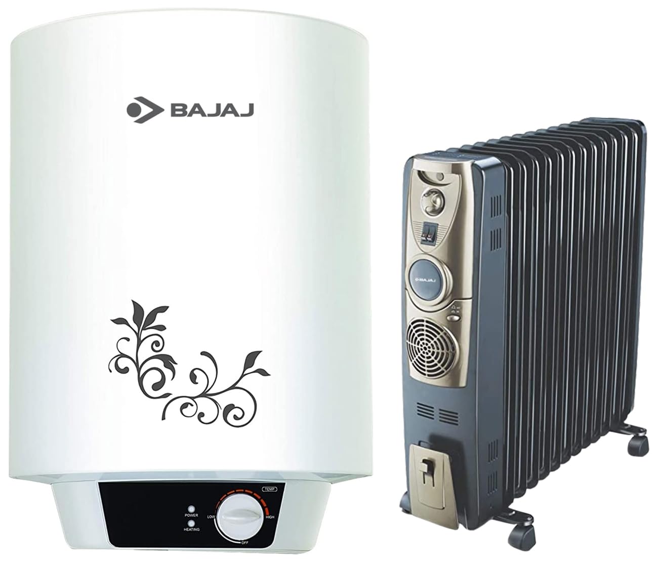 Bajaj OFR Room Heater, 13 Fin 2900 Watts Oil Filled Room Heater with 400W  PTC Ceramic