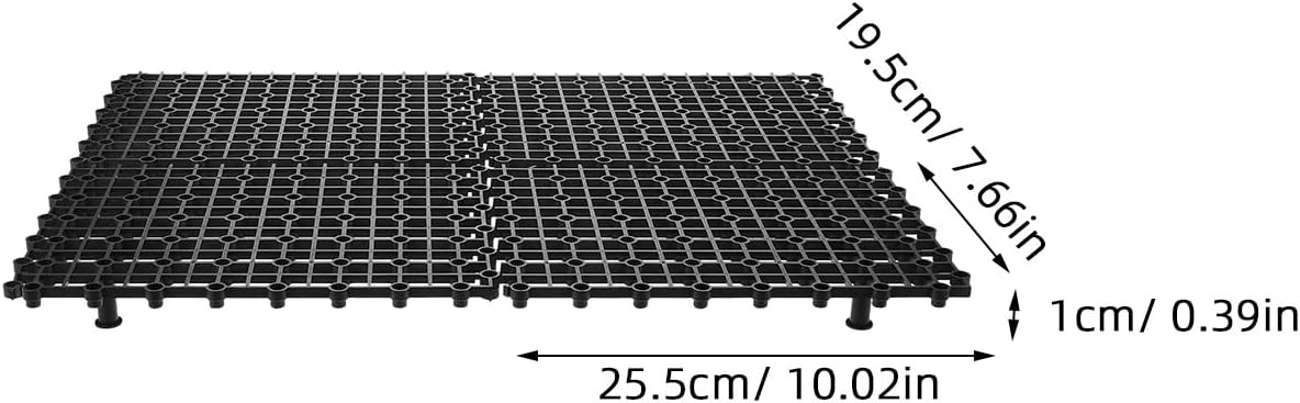4pcs Fountain Basin Grate for Pond and Water Garden Features - 10x7.7x0.4in Heavy Duty Splicing Tray with Support Feet for Rocks