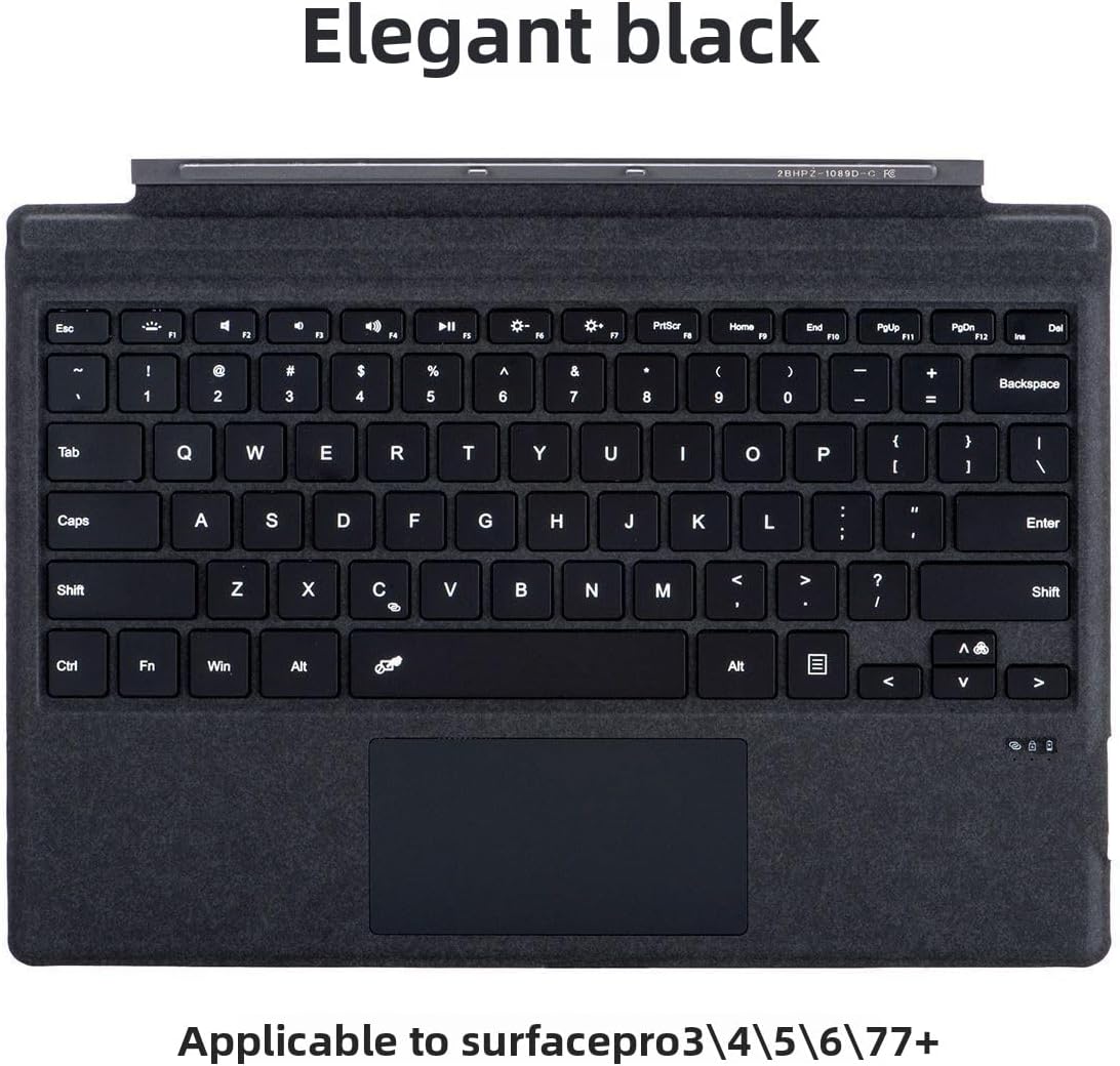 Applicable to Microsoft SurfacePro34567 + Colorful Backlight Magnetic Wireless Bluetooth Keyboard Cover Ultra-Thin Mute (Magnetic Suction/Backlight -Pink)