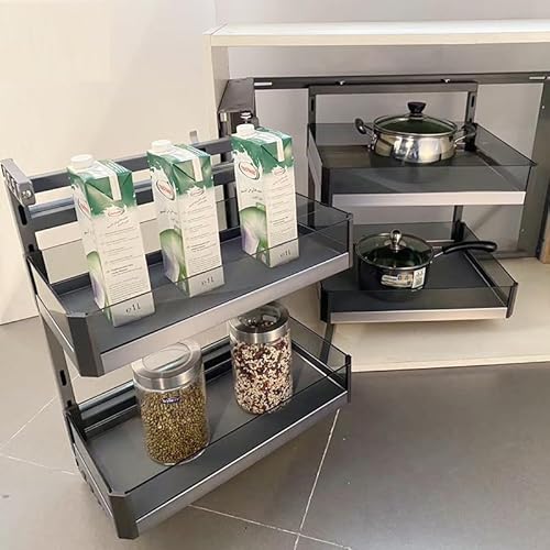Treliamd Blind Corner Cabinet Pull Out for 14Inch Organizer,2 Tiers