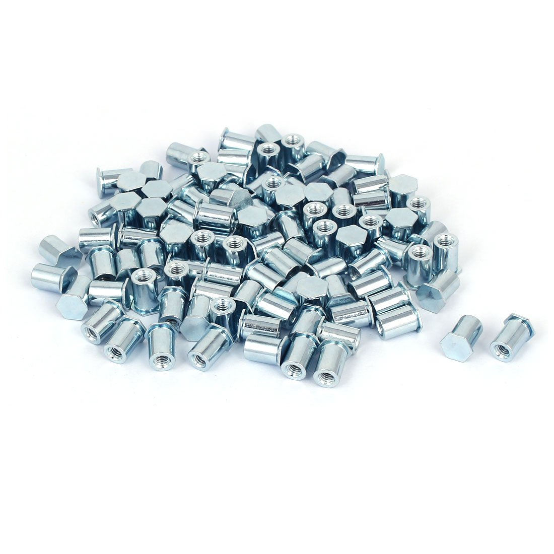 Sourcingmap M3x8mm Hex Head Zinc Plated Carbon Steel Blind Self Clinching Standoff 100pcs