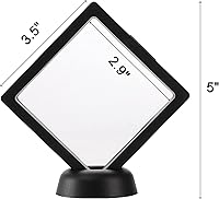 Vista 2 de Dicunoy 30 vitrinas flotantes 3D, marco de exhibición de monedas negras de 3.5 pulgadas para monedas antiguas de desafío, medallón AA, joyas