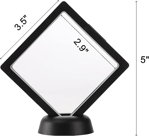 Miniatura 2 de Dicunoy 30 vitrinas flotantes 3D, marco de exhibición de monedas negras de 3.5 pulgadas para monedas antiguas de desafío, medallón AA, joyas,