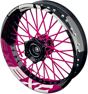 One-Wheel, EXC - Adhesivo para llantas de moto con diseño de media V2, para KTM EXC Supermoto, color rosa