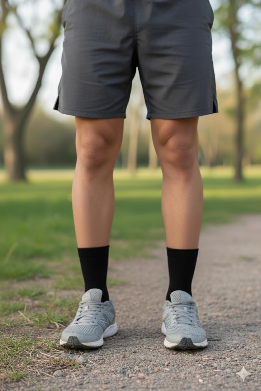 Premium Crew Cotton Men/Women Atheletic 3 Pack Running Socks, Black, Size 39-42, Moisture-Absorbent, Breathable, Cushioned, Daily Wear - Image 3