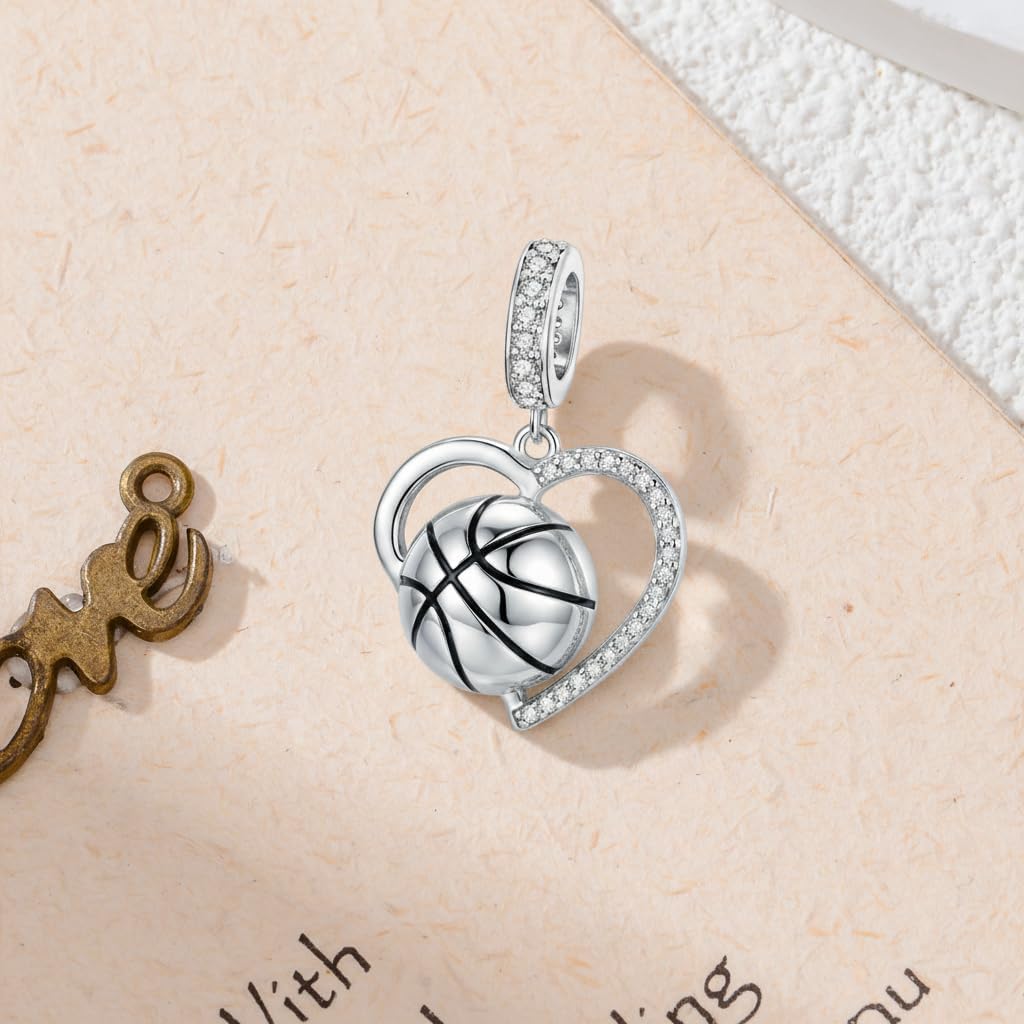 SIMONLY Sport Charm 925 Sterling Silver Sport Beads for Bracelets Sport Charm for Jewelry Gift for Women Birthday Christmas