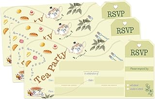 HANDRA 30pcs Tea Party Invitations with Envelopes, Alice in Wonderland I...