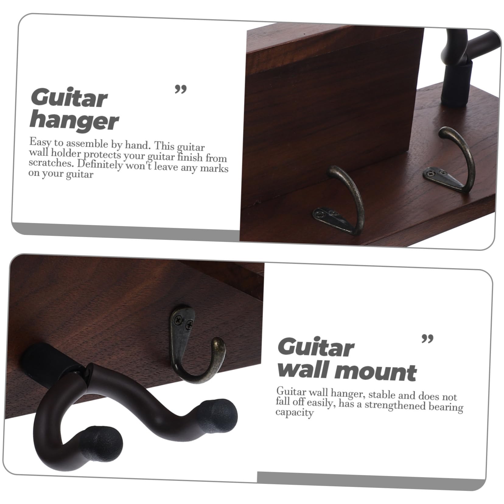 YARNOW Supporto da Parete per Chitarra in Gancio Multiplo per Ukulele e Violino Appendi Chitarra da Parete e Basso