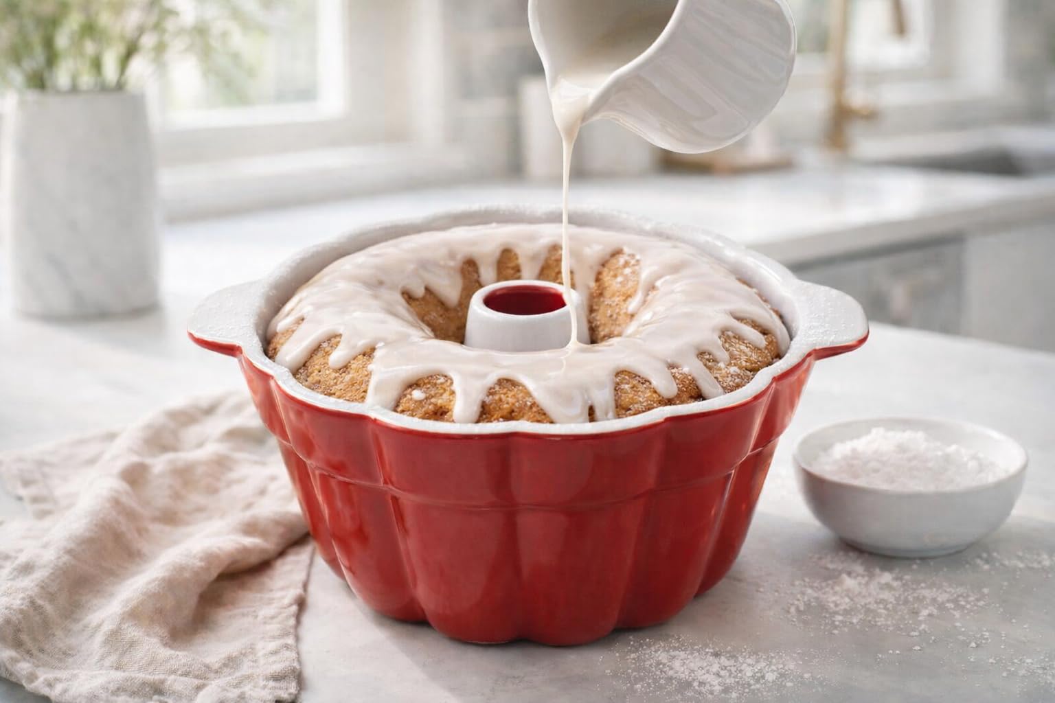 Emeril Lagasse Moule à gâteau Bundt en grès de 24,1 cm – Parfait pour cuire de délicieux gâteaux Bundt
