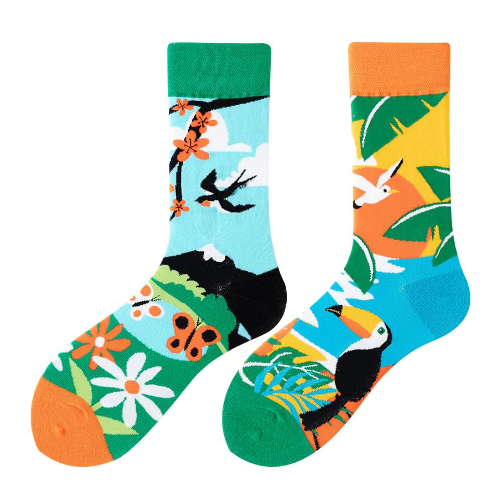 Calcetines Divertidos Unisex para Mujer y Hombre con Diseños Asimétricos en Par - Temas Animales, Comida, Fruta, Deporte y Arte en Algodón - Ideal para Regalos — view 92