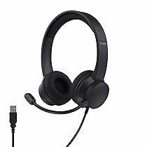 Trust Roha II USB Cuffie con Microfono ENC Cancellazione del Rumore, Mic Noise Cancelling, Auricolari con Filo 1,80 m, 85% Plastica Riciclata, Headphones On-Ear Cablato per PC Laptop Mac, Nero