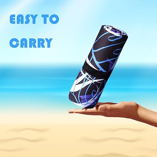 Miniatura 2 de Toallas de playa ligeras bohemias, sin arena, toalla de viaje de gran tamaño de 71 x 32 pulgadas, toalla de playa absorbente de microfibra mandala