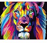 Paint by Numbers for Adults | DIY Art Kit with Acrylic Paints, Brushes, and Canvas for Abstract Animal Art. Painting and Crafts for Beginners and Kids 16x20 (Lion)