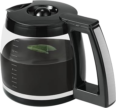 14-Cup Glass Coffee Carafe Replacement Compatible with Cuisinart Models DCC-3200P1, DCC- 3200, DCC-2200RC, Coffee Pot Replacement 14 Cup with Ergonomic Handle and Dripless Spout