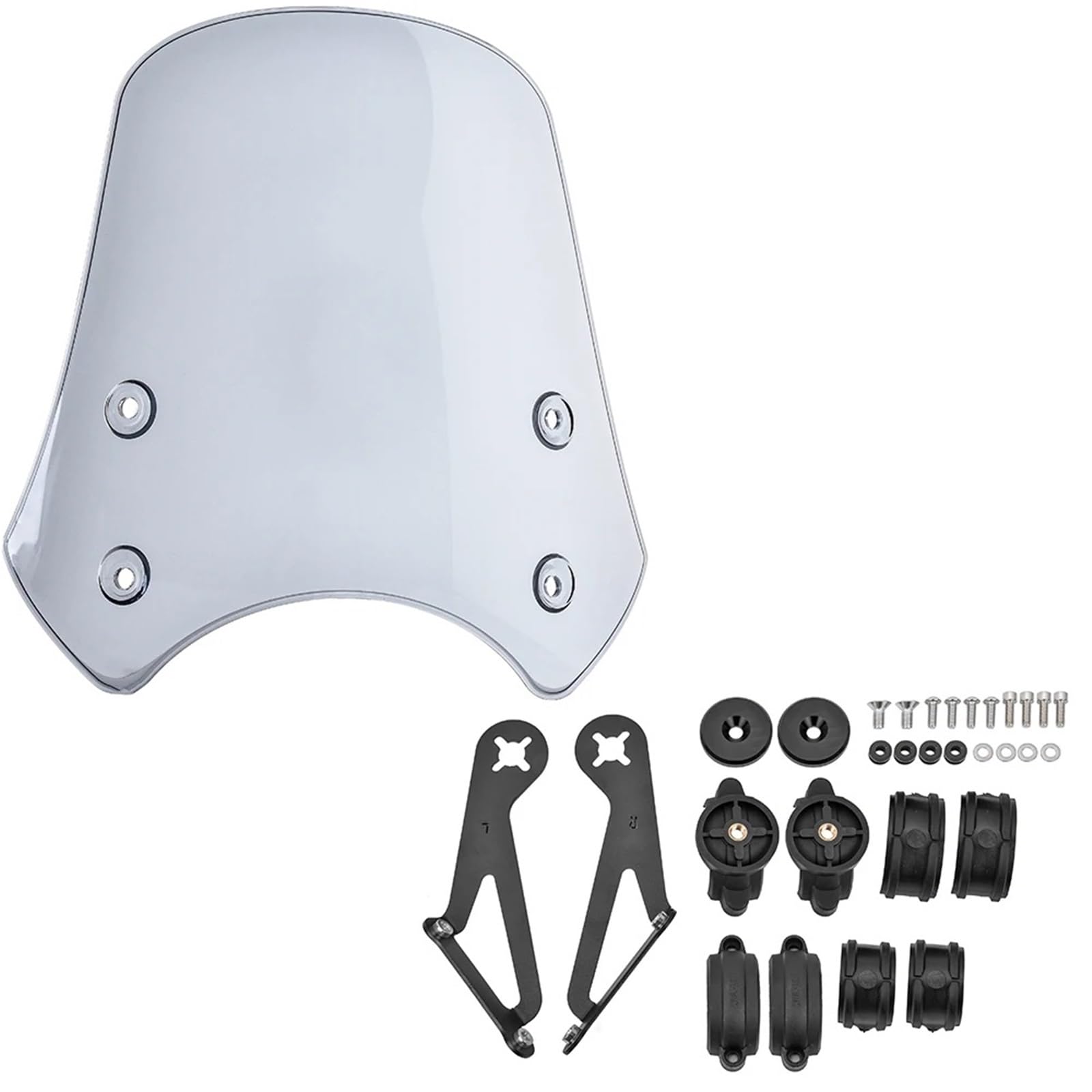 Fit For Harley Davidson FXDF Fat Bob FLD Switchback Street Wind Deflector Shield Screen 40-50mm Windshield(Light smoke)