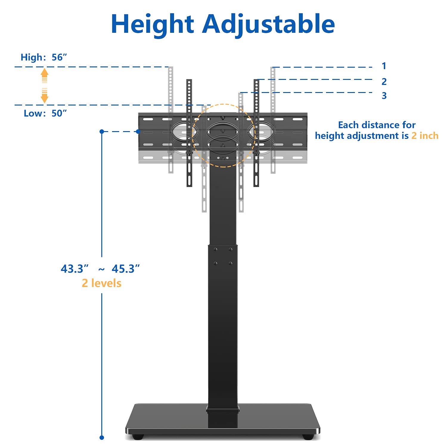 Rfiver Universal Swivel Floor TV Stand / Base with Space Saving Design