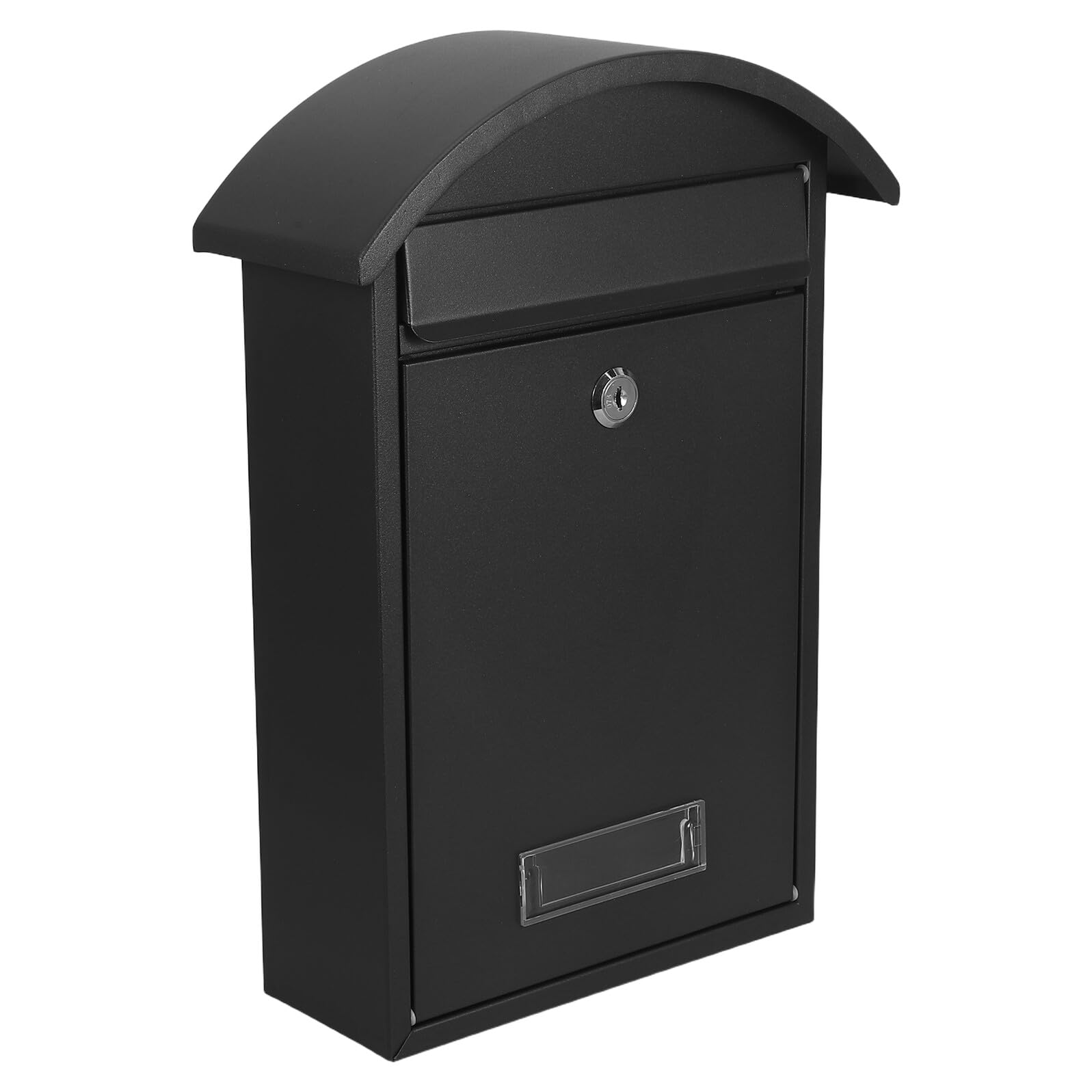 Boîte aux lettres murale noire Ciieeo en fer résistant 35,5x25,5 cm avec serrure de sécurité