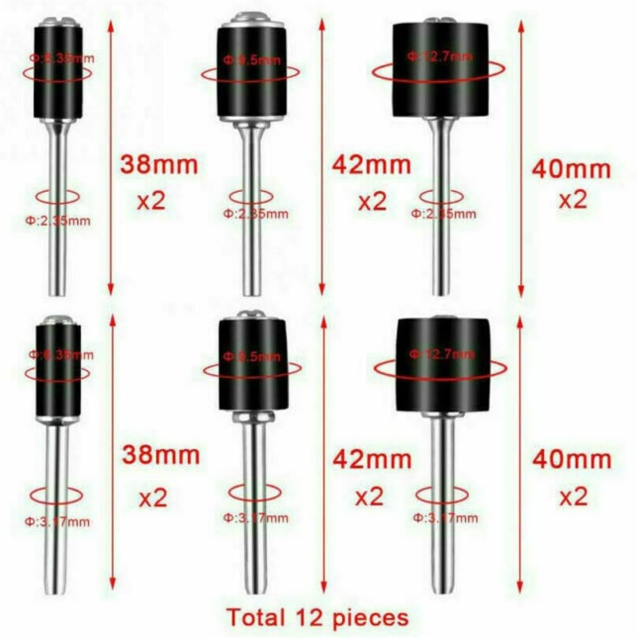 132PCS Sanding Bands Drum Sleeve Grit Mandrel Drum Kit Rotary Tools Accessories with Mandrels Abrasive Sanding Band