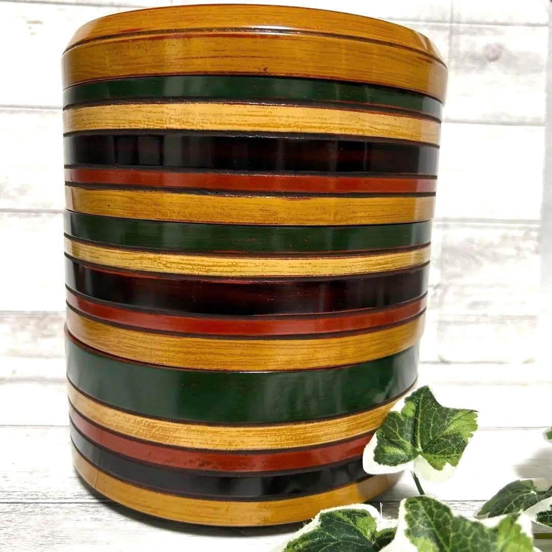未使用　香川漆器　讃岐彫　独楽塗　天然木　三段丸重　重箱　菓子器　茶道　茶道具 Amazon.co.jp: 香川漆器 讃岐彫 独楽塗 天然木 二段丸重 重箱 菓子器
