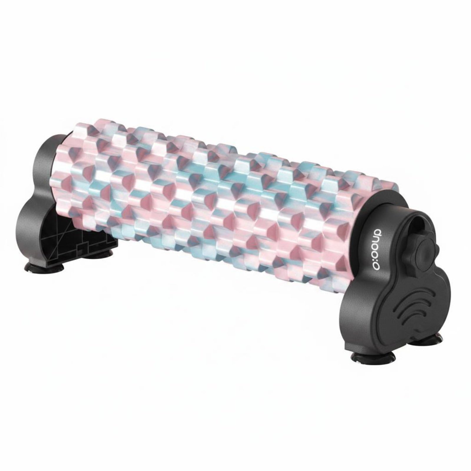 TISHITA Rullo Regolabile Rullo Schiuma Massaggio Spinale Base Solida Ventose Regolazione Punti Piramidali Profondi Materiale EVA PVC PP Adatto a Stretching, Rosa+Blu