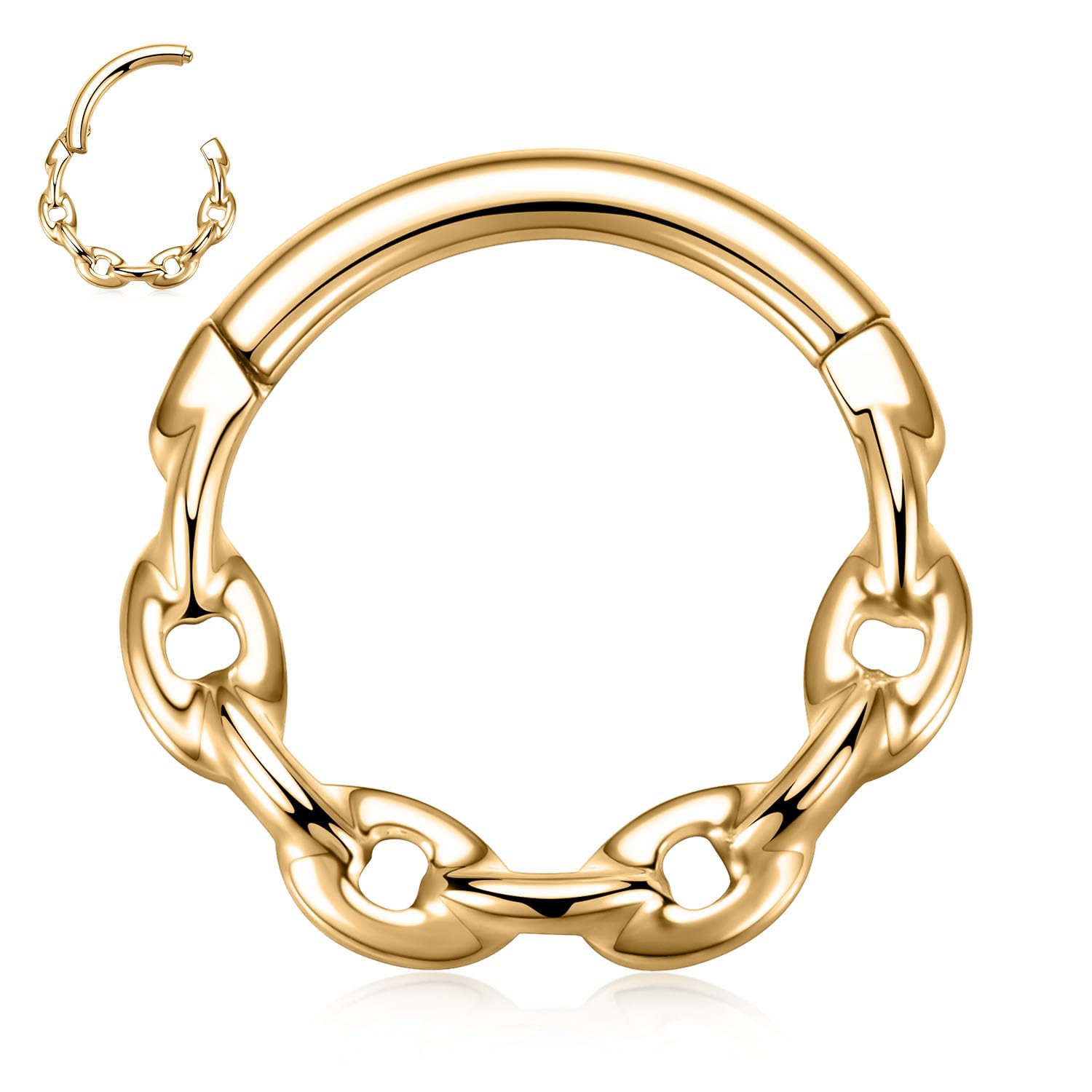 hengkaixuan Unique Animal Shape Septum Nose Ring Septum Jewellery 16G Daith Earrings Surgical Steel Nose Hoop Septum Clicker Conch Piercing Jewellery Rook Helix Tragus Cartilage Lobe Hoop Earring — view 50