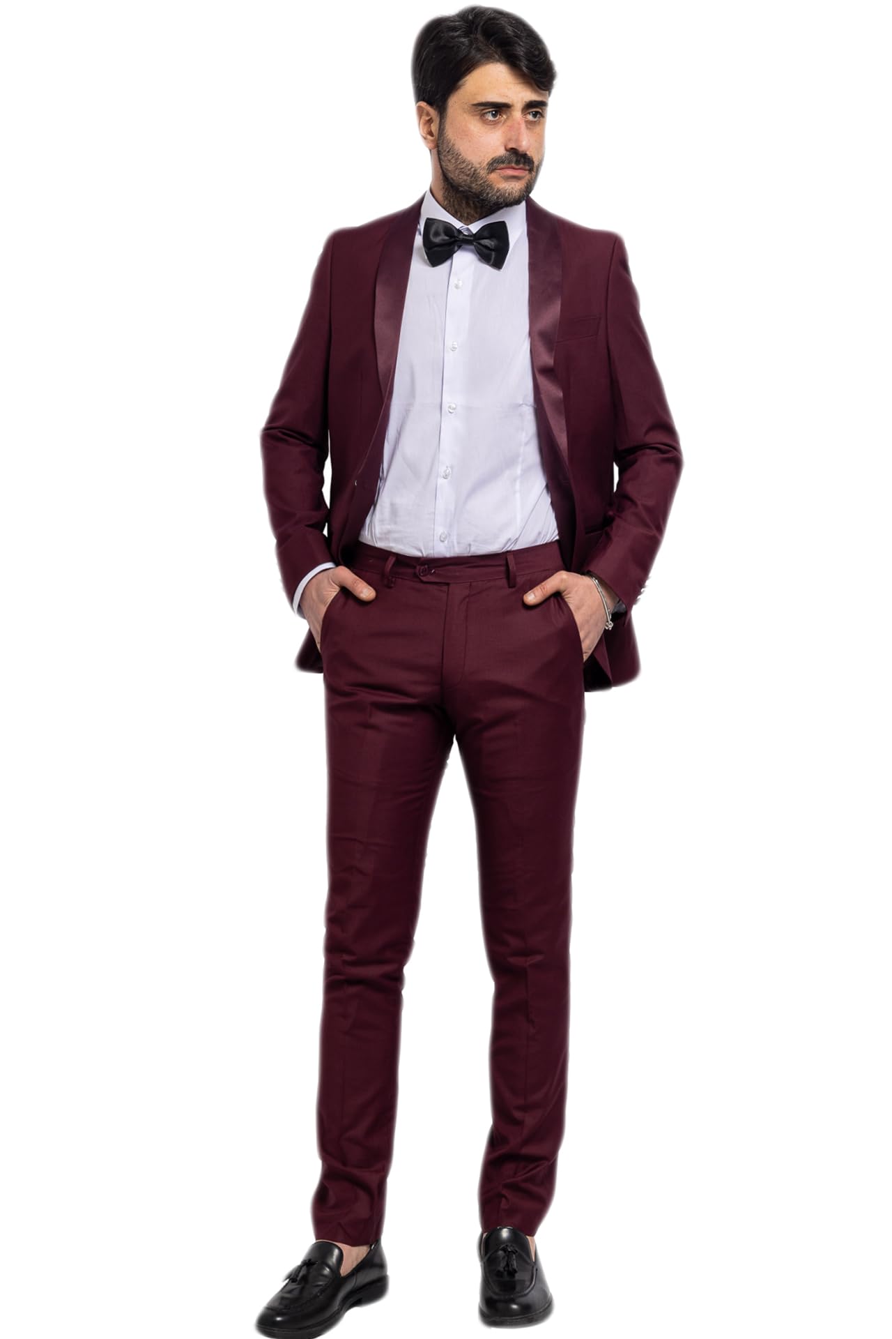 Smoking Uomo Sartoriale Completo Elegante Vestito Casual Cerimonia VEQUE