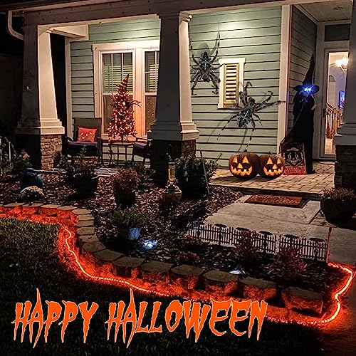 Yeguo Orange Solar Halloween Lights, 2 Pack Each 33Ft 100 Led Rope Lights Outdoor thumb #5