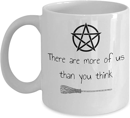 Wicca PAGAN Taza de café – There Are More Of Us Than You Think – Divertidas brujas escoba pentagrama Wiccan Coven Caldero Presente – Paganismo único