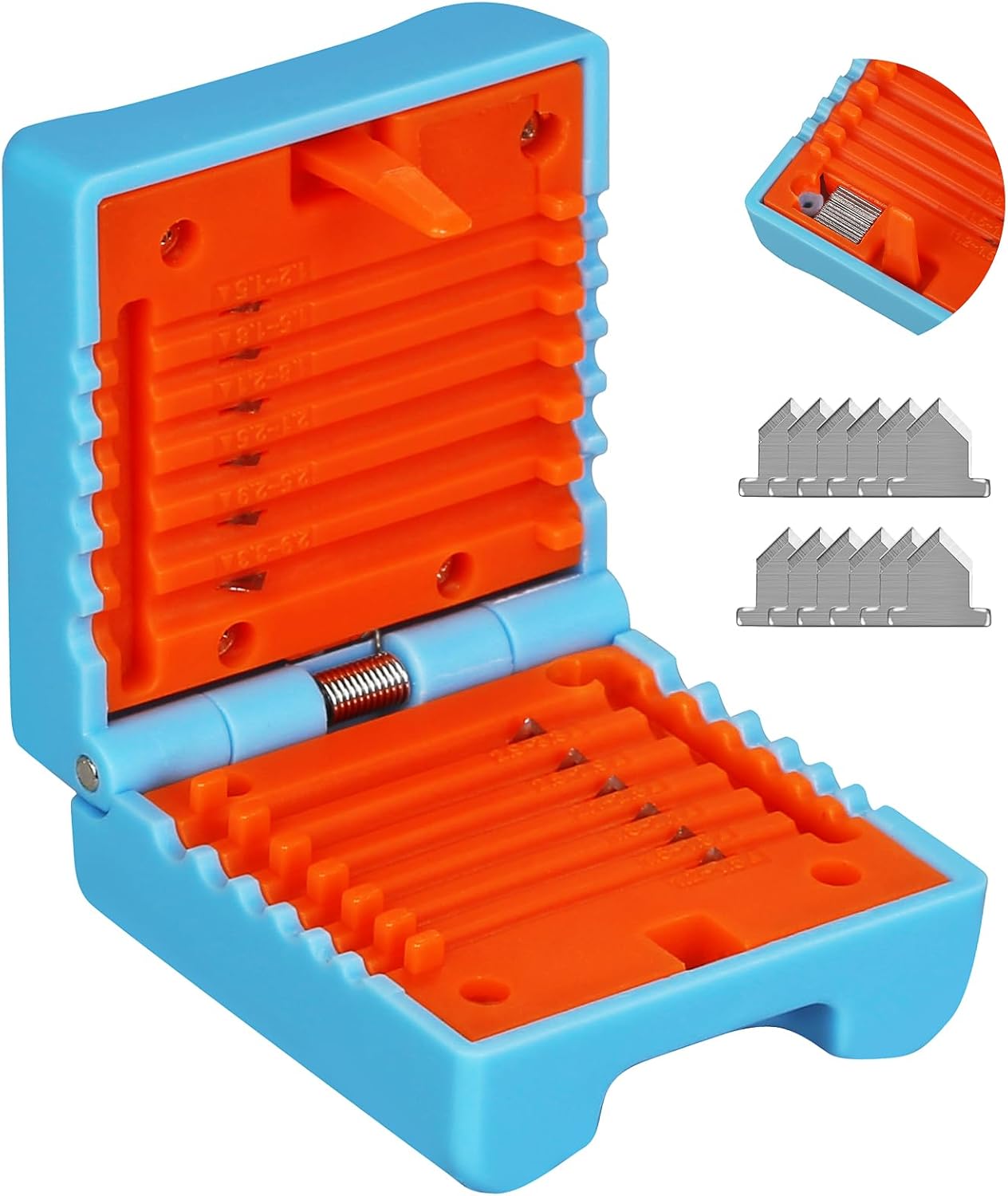 A-1233 1.2-3.3mm Replaceable blade Cable Tube Slitter Fiber Optic Mid Span Cable Cutting Tool Jacket Tube Slitter Loose Tube Buffer Tube Stripper Stripping range 1.2-3.3mm with 12pcs blade