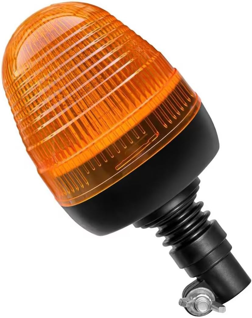 Amber Beacon Strobe Lights - Upgraded Optical Housing for Enhanced Brightness, 12V-24V 60-LED Warning Safety Lights for Truck, Tractor, Forklift, ATV, UTV, Snow Plow (No Bracket)