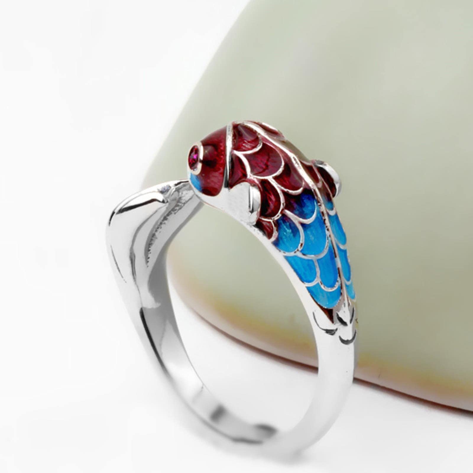 Splendido anello vintage in argento sterling SS925 con topazio mistico blu viola tanzanite intricate foglie in filigrana - Misura 9 - Italia