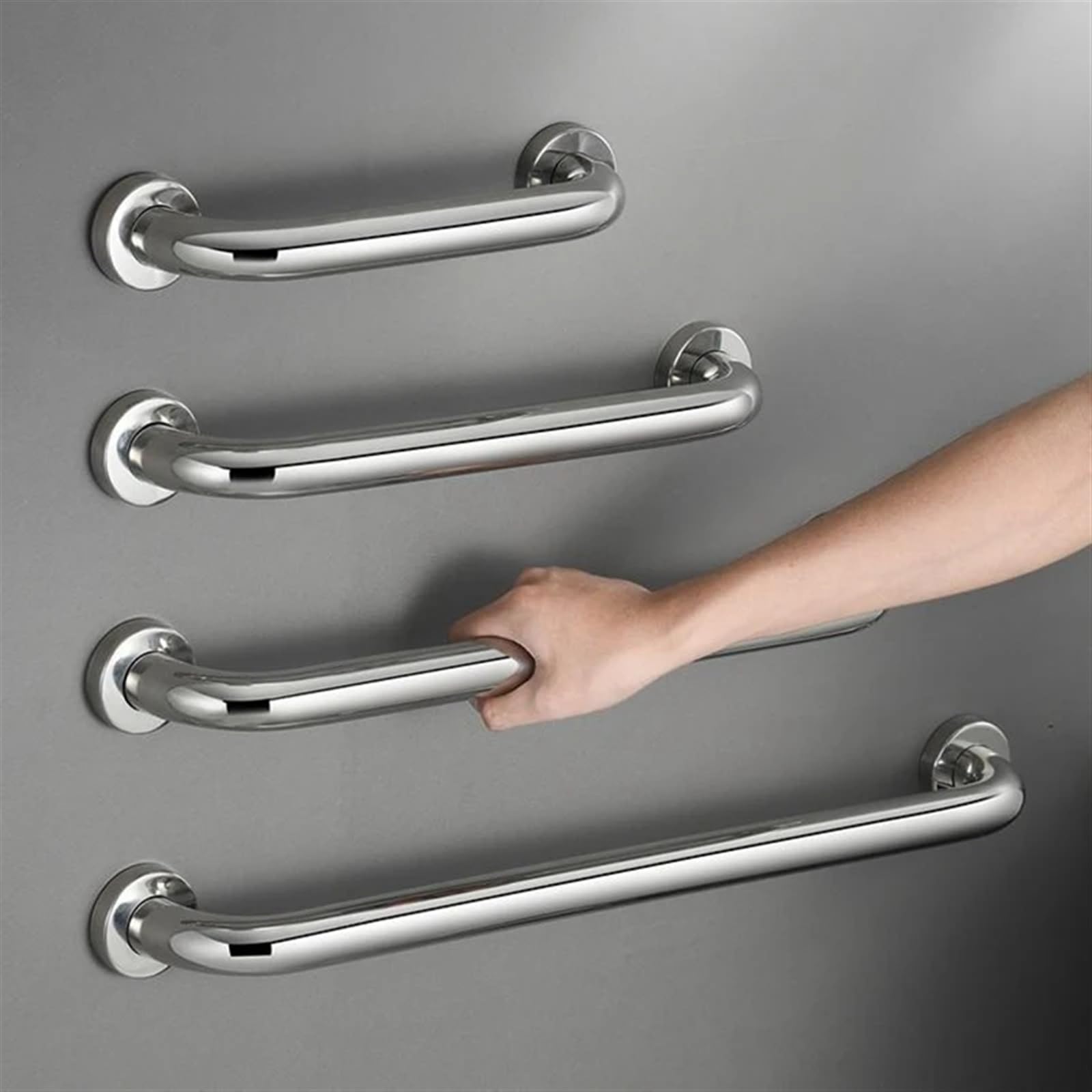 Barra de Apoyo para baño, Barras de Apoyo para Accesorios de Seguridad, pasamanos de Inodoro de Acero Inoxidable, manija de Ducha, toallero Auxiliar con Agarre Antideslizante (201