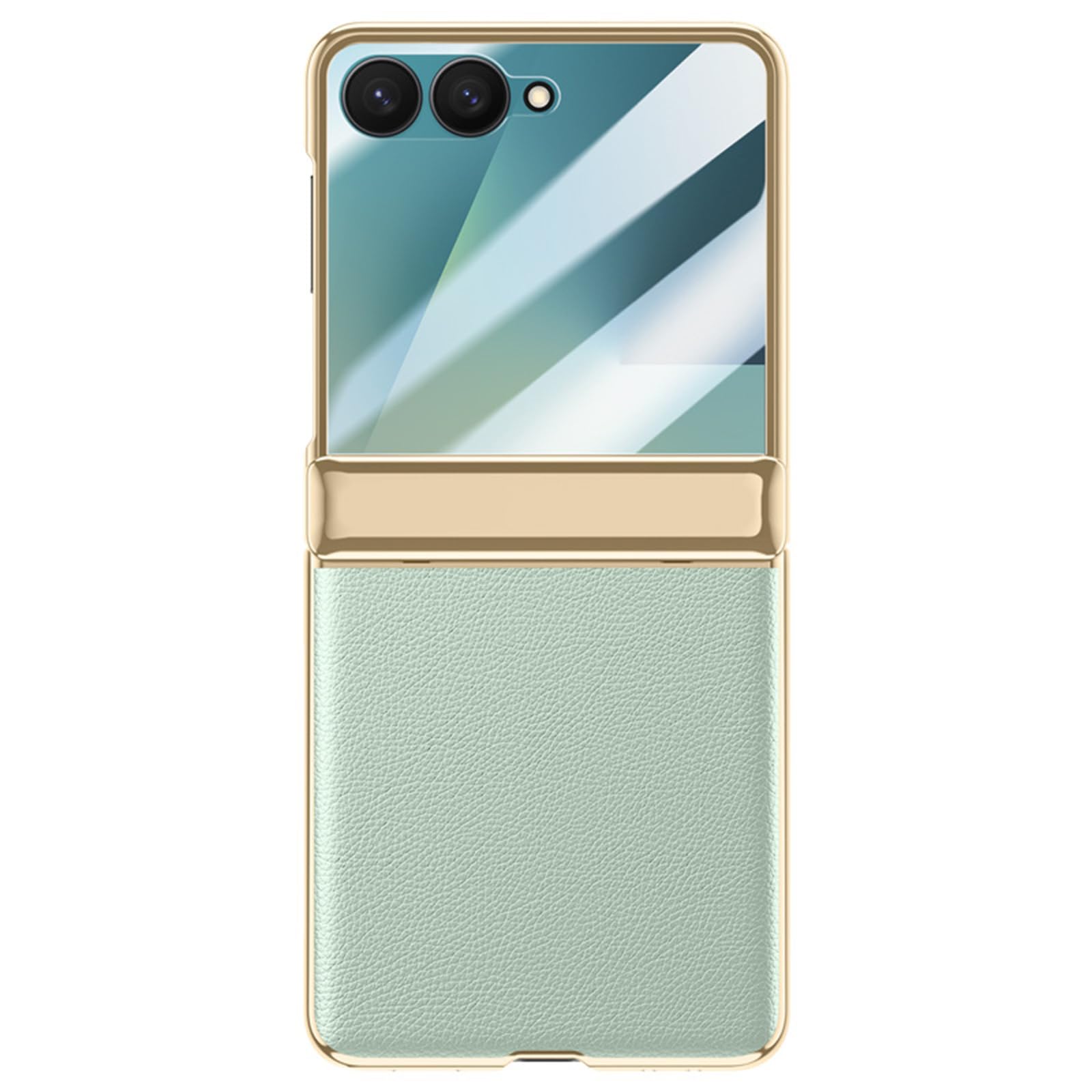Sottile Custodia per Samsung Galaxy Z Flip 8, Lusso Placcatura Pelle Cover