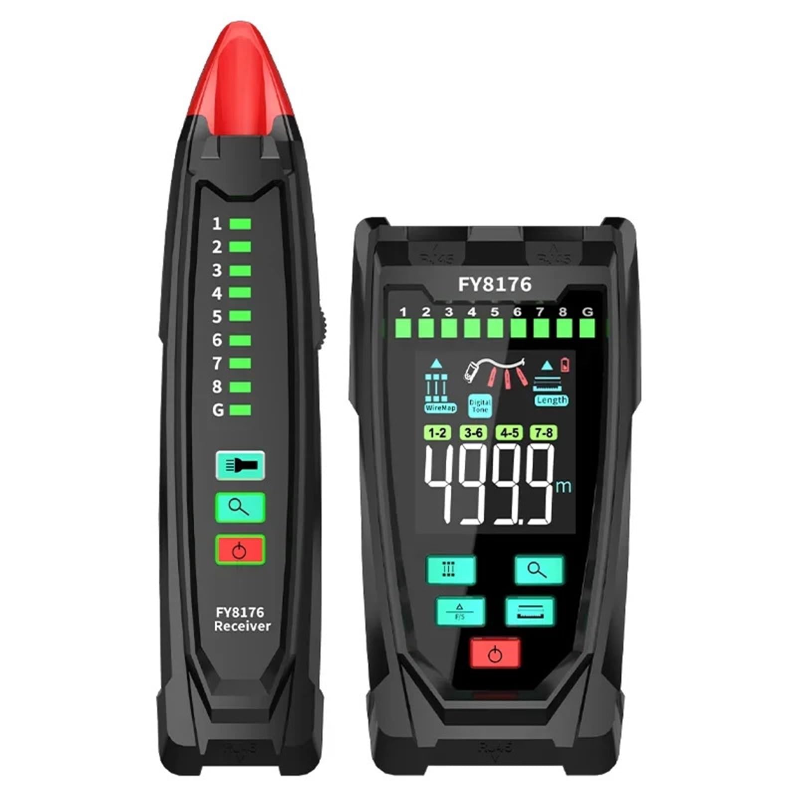Cable Tracker, Network Adjustable Cable Tester Distance Location Length Test TDR RJ45 Digital Line Finder Wire PoE