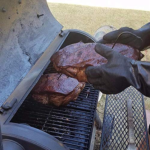 Guantes de Altos Guantes de calefacción Guantes de Cocina aislados para Barbacoa/Parrilla/Fumador/Horno Mitt/horneado, Impermeable 17 Pulgadas de Manga Larga Guantes de Barbacoa