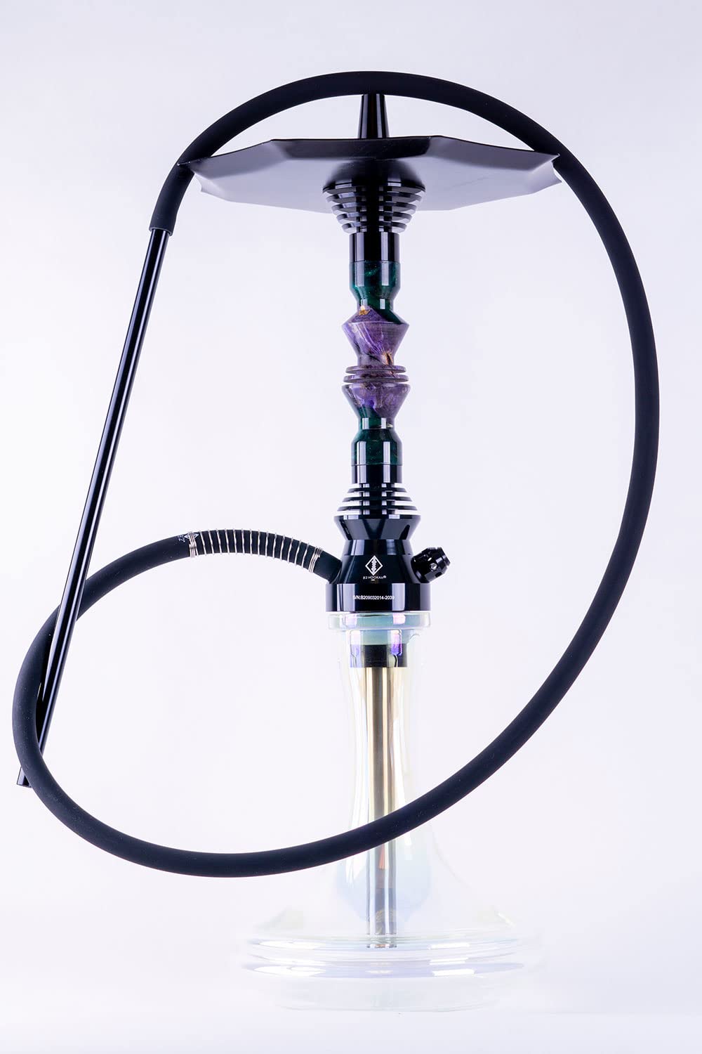 B2 Hookah Precious Cut Collection Green Onyx Purple Stabilized Wood INCLUDES MATCHING VASE