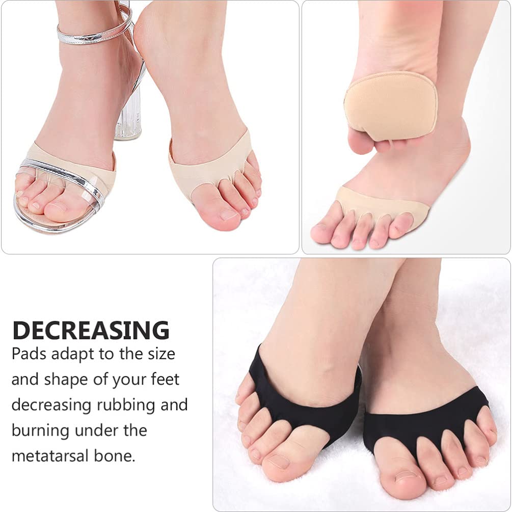 HEALLILY Forefoot Pad 4 Pairs Honeycomb Fabric Metatarsal Pads Forefoot Cushioning Shoe Support Toe Socks Foot Cushions Support Sleeves 4