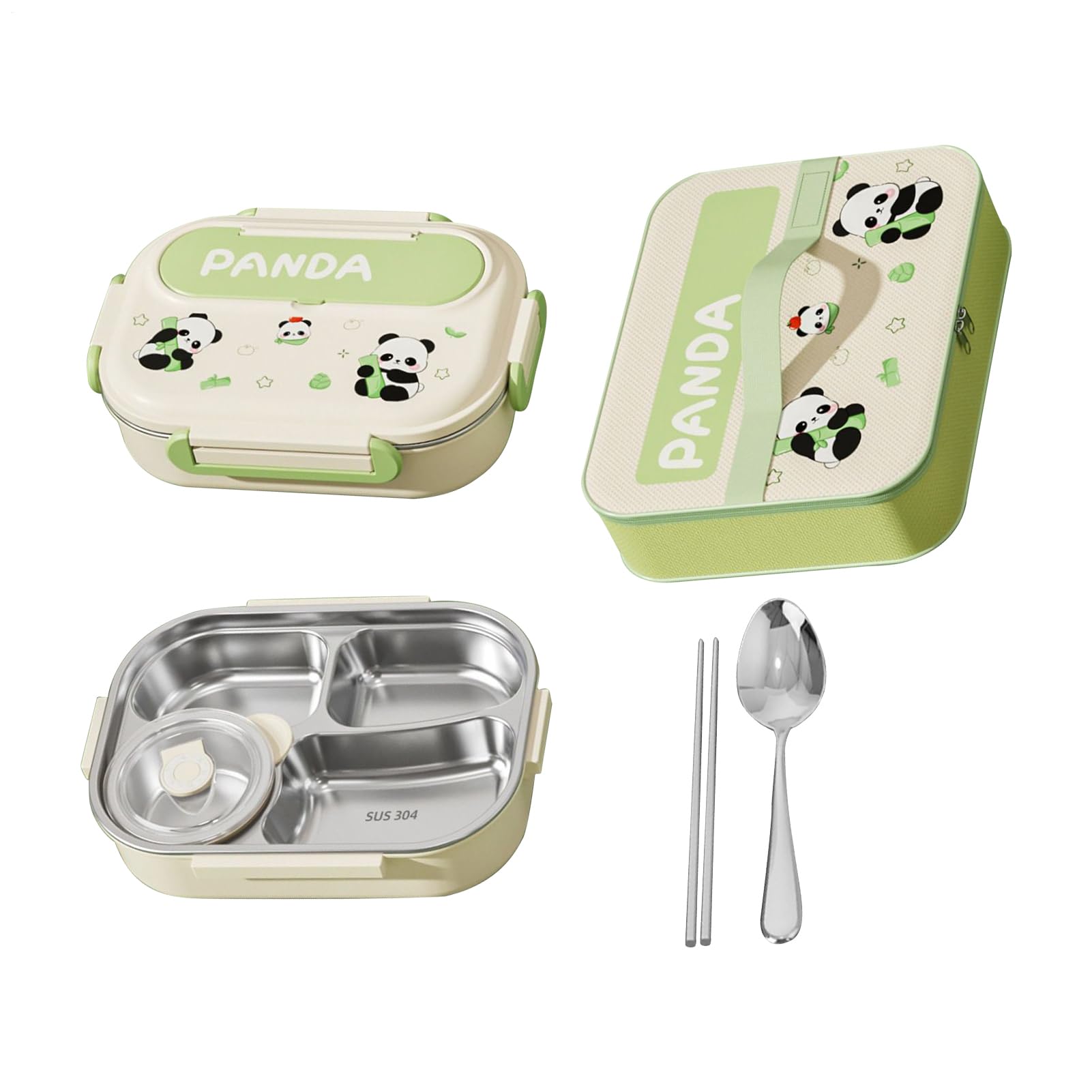 Lunch Box Set Conservation Aliments, Ustensiles, Porte-Snack, Rangement