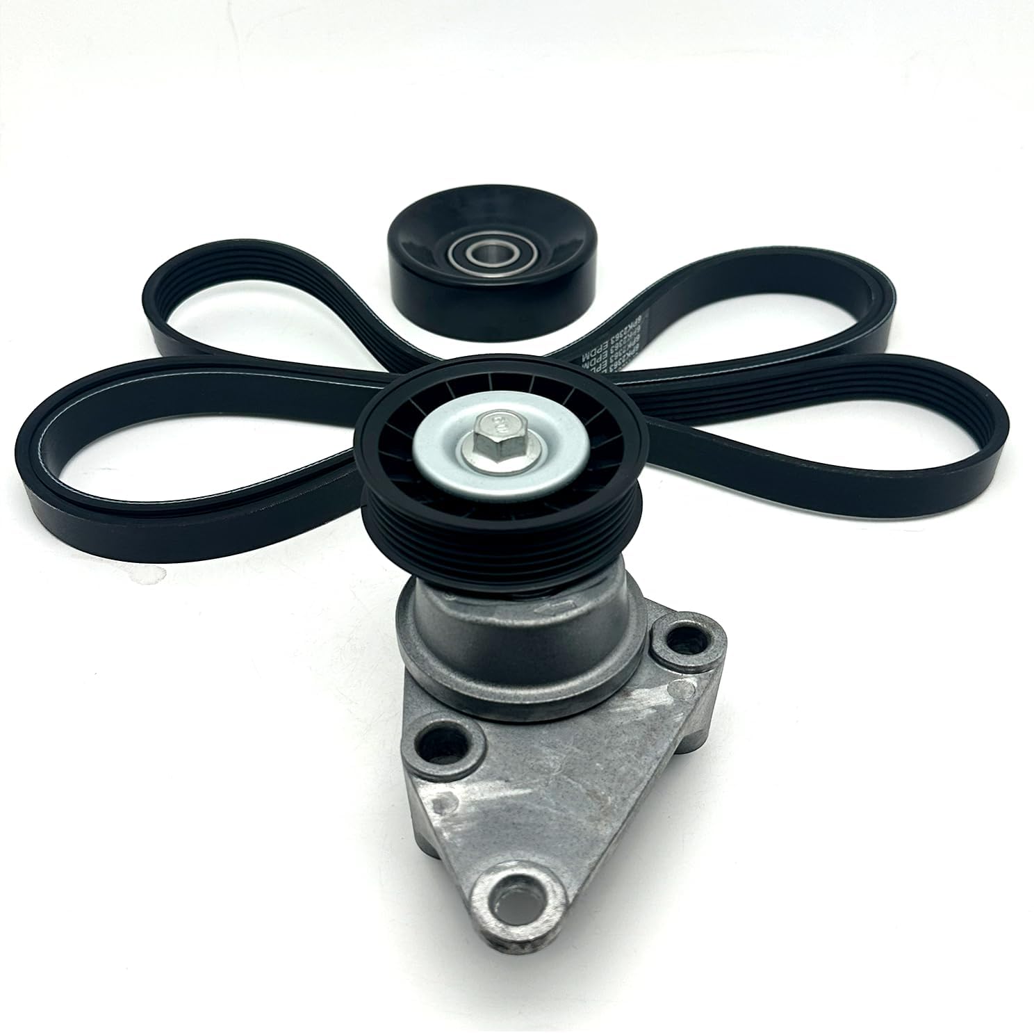 Belt Tensioner With Belt and Idler Fits 1999-2002 Chevy Silverado 1500/2500/3500 Suburban Tahoe GMC Sierra Yukon XL 1500 2500 Cadillac Escalade 4.8L,5.3L,6.0L With 130A. Alternator