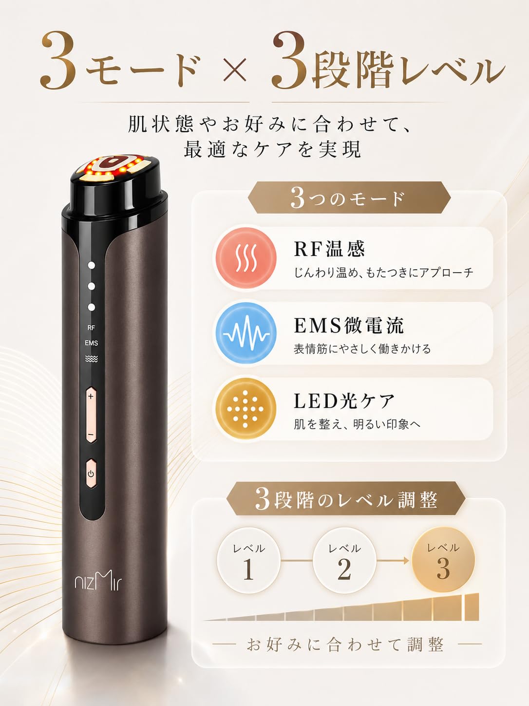 Amazon.co.jp: Ni Zmir 美顔器 高周波美顔器 多機能美顔器【最新平型