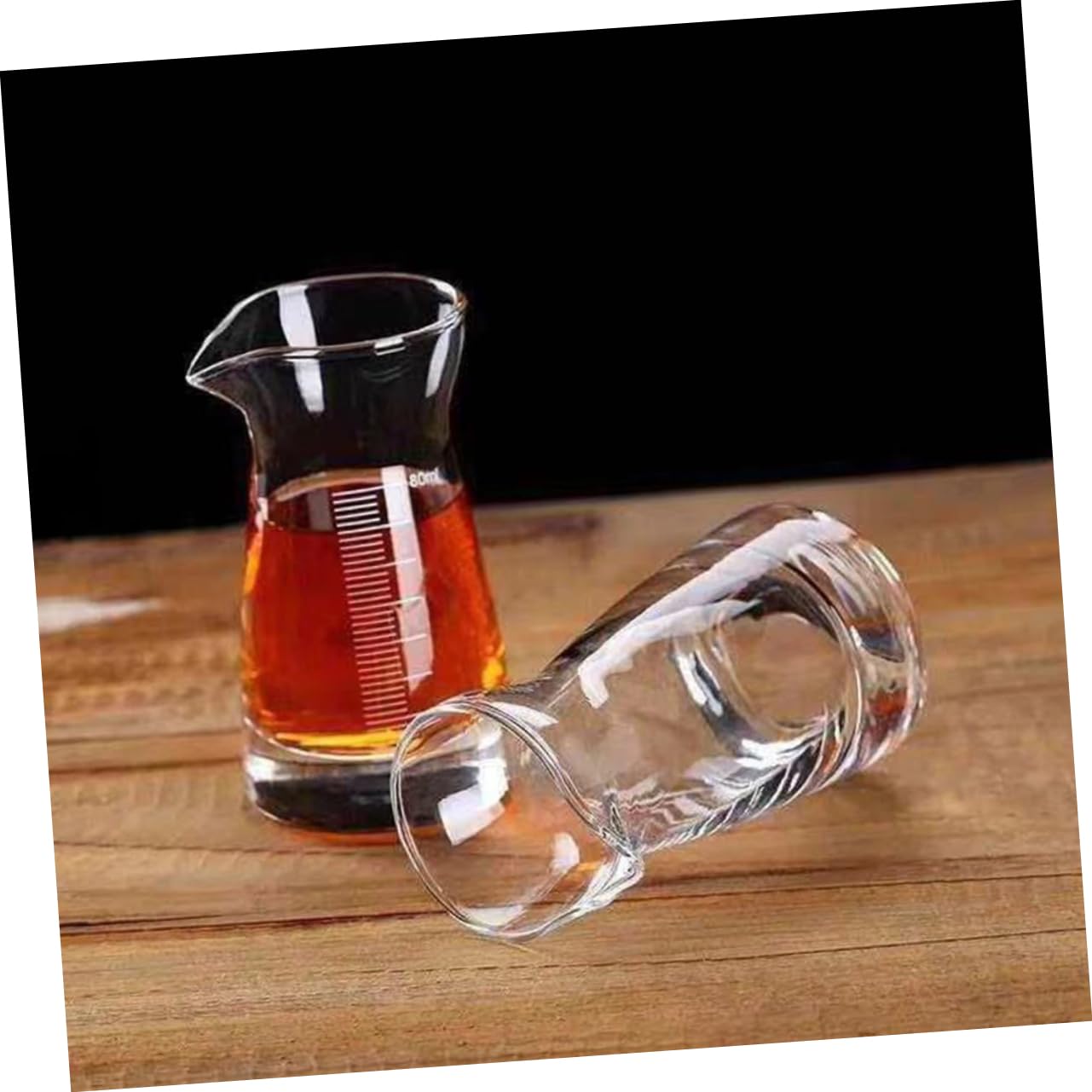 6Pièces Tasse à Mesurer Verre Lot de Verres à Mesurer Échelle Claire pour Cocktails Boissons Cuisine Outils de Bar